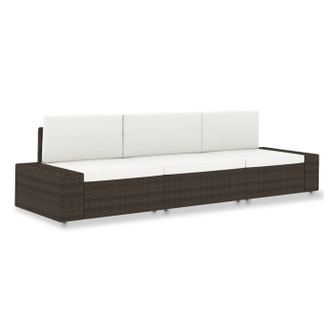 3 szemlyes, barna, polirattan sarokgarnitra