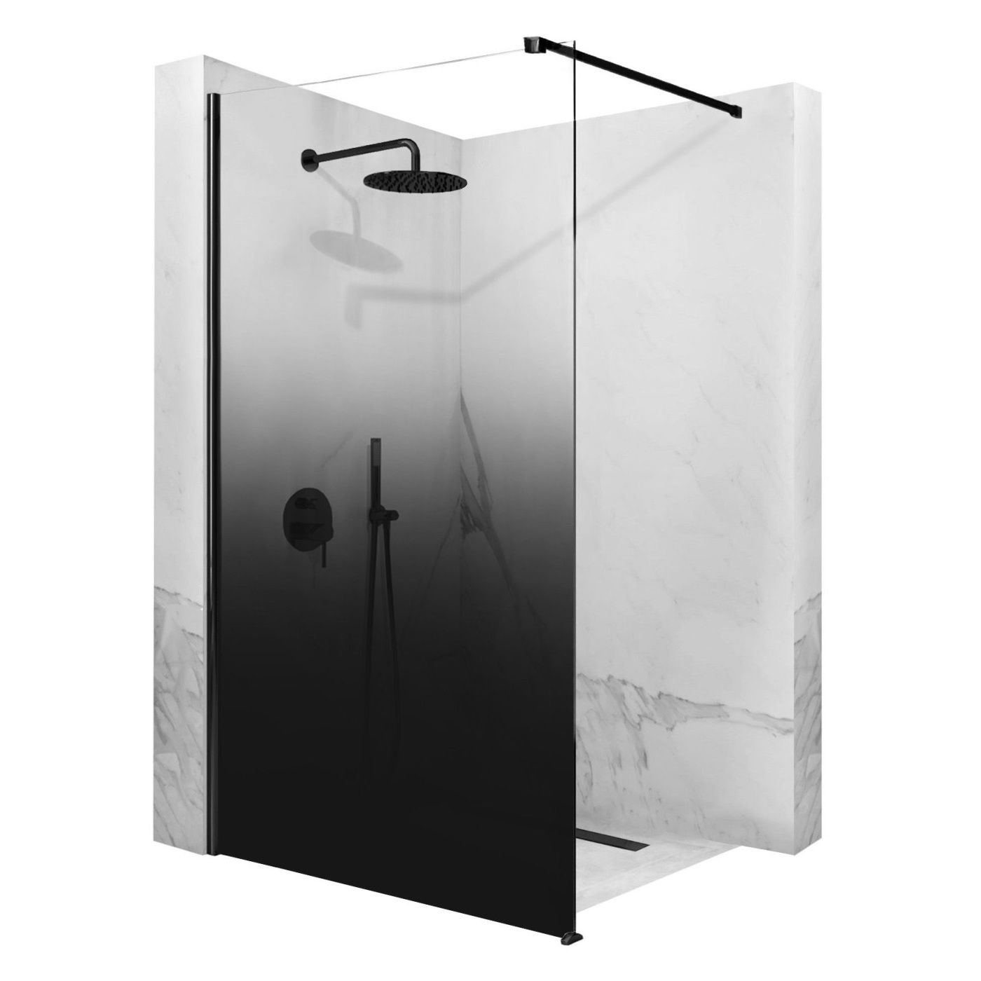 Vstyle Rich Shower Screen 817406, Negru