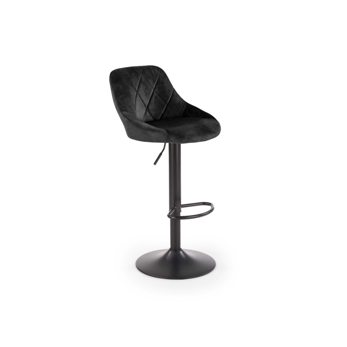 Vstyle Opal Bar Stool 176491, Black, Coated Steel, Velvet Fabric 84-106x45x47