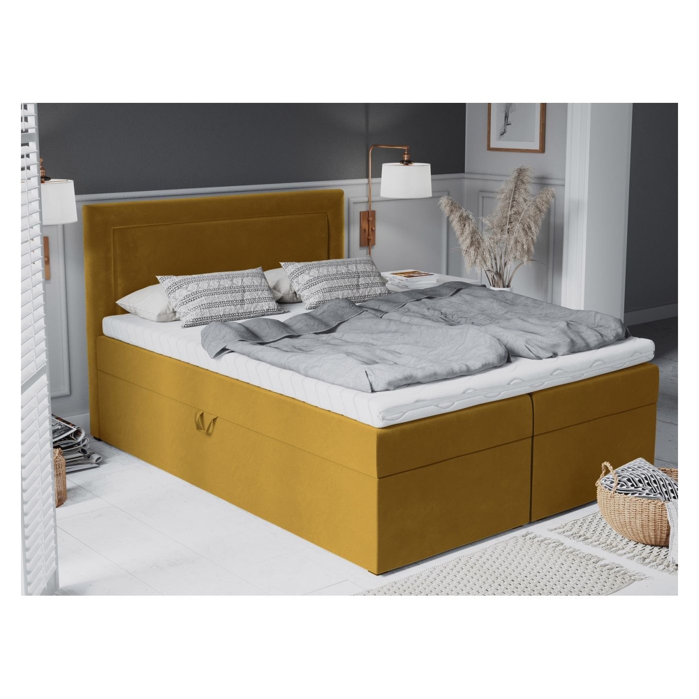 Mazzini Yucca Yellow Box Spring Κρεβάτι