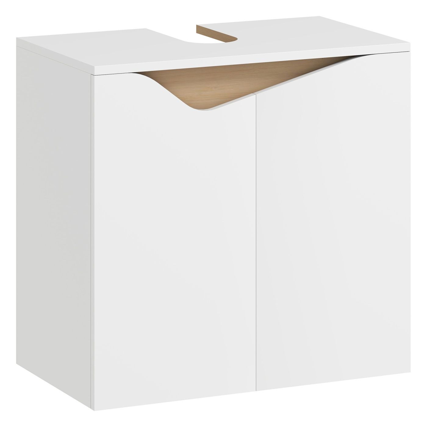 Under Sink Cabinet for Bathroom, Bathroom Storage Cabinet with Soft-Close Doors, for Wall-Mounted Sink, White