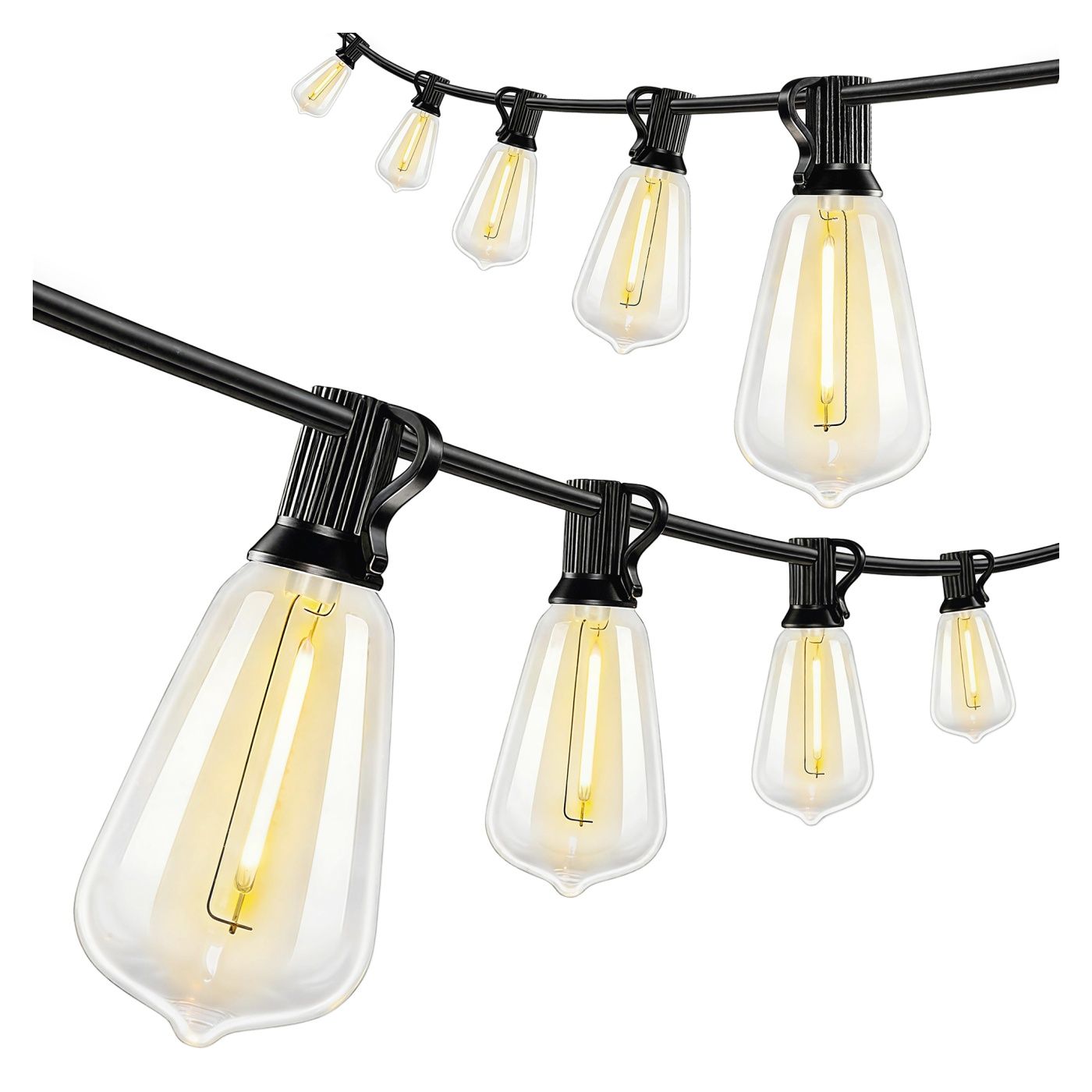 Lanț de Lumină, Lumini LED 50, 18 m, IP44 Impermeabile, Decorațiuni pentru Interior și Exterior, Grădină, Alb Cald