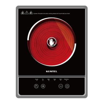 Υπέρυθρο μαγειρικό πλάκα Kumtel HCA-1001, 2000W, Βιτροκεραμική, 6 προκαθορισμένες λειτουργίες, Αισθητηριακός έλεγχος, Χρονόμετρο