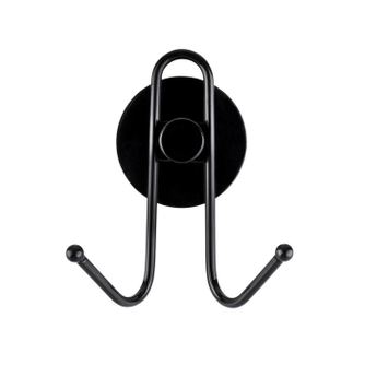 Cuier dublu Black Wall, otel, 9.5x7.3x4.5 cm