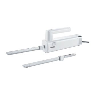 Електрически кухненски нож Graef, EK501, с 2 вида остриета (за пресни храни и за замразени храни), предпазен бутон и защита за п