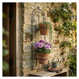 Fém állvány 2 virágtartóhoz 69x19 cm