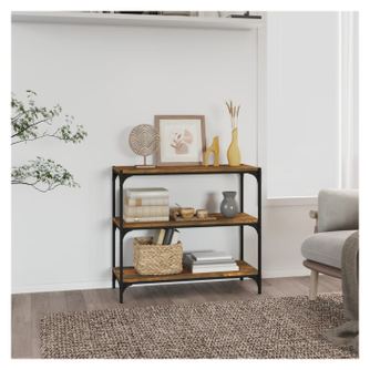 Tlgy fst 80x33x70,5 cm-es knyvespolc, megmunklt fa s acl