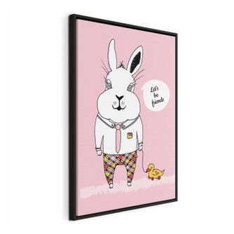 Kép fekete fa keretben - Rabbit's Friend - - 80 x 120 cm