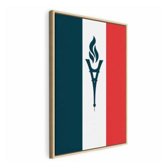 Kép természetes fa keretben - Torch French Flag - - 40 x 60 cm