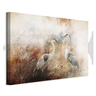 Акустичен панел - Чапли на лов - 30 x 20 см