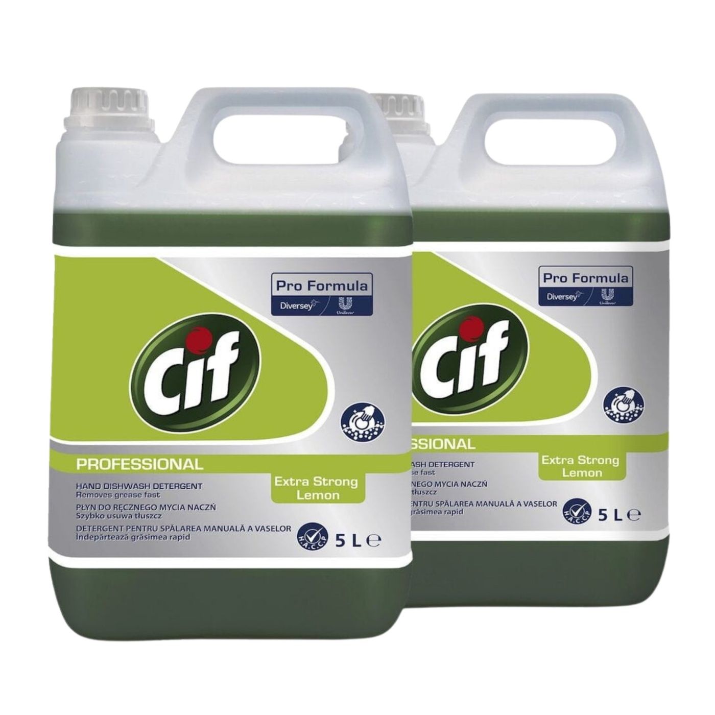 CIF Professional Pomivalni stroj Extra Strong Lemon Pack – Detergent za ročno pomivanje posode, z limono, 2x5 L