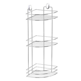 Metalife DKB-717 Γωνιακό Ράφι Μπάνιου, 3 Επιπέδων, 18x18x50 cm, Χρώμιο