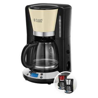 Cafetiera Russell Hobbs Colours Plus+, 1.25L, filtru permanent, plita mentinere cald, indicator nivel apa, crem