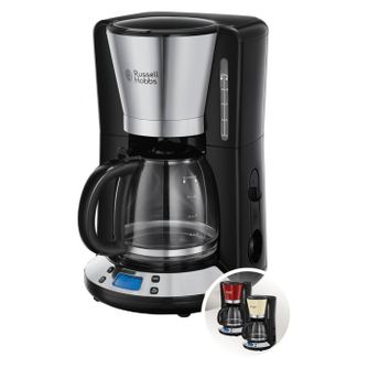 Cafetiera Russell Hobbs Victory, 1.25L, filtru permanent, plita mentinere cald, indicator nivel apa, inox