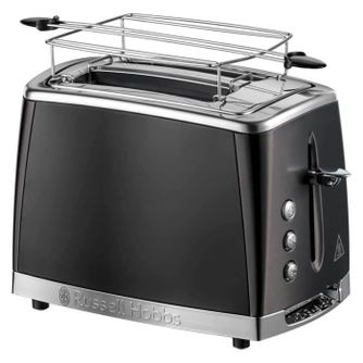 Prajitor de paine 2 felii Russell Hobbs 26150-56 Matte Black, extra wide slots, lift & look, dezghetare, reincalzire, Negru Mat