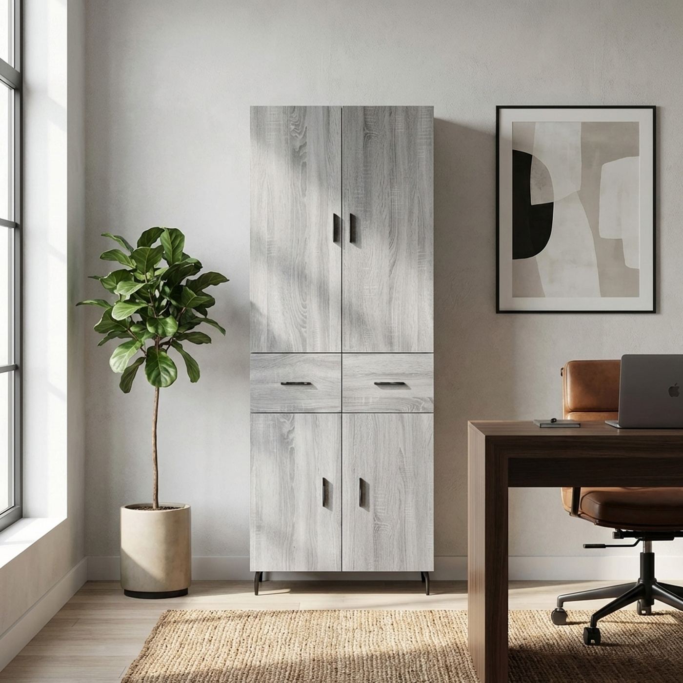 Visoki ormar, Sonoma hrast, 69,5x34x180 cm, kompozitno drvo - 21