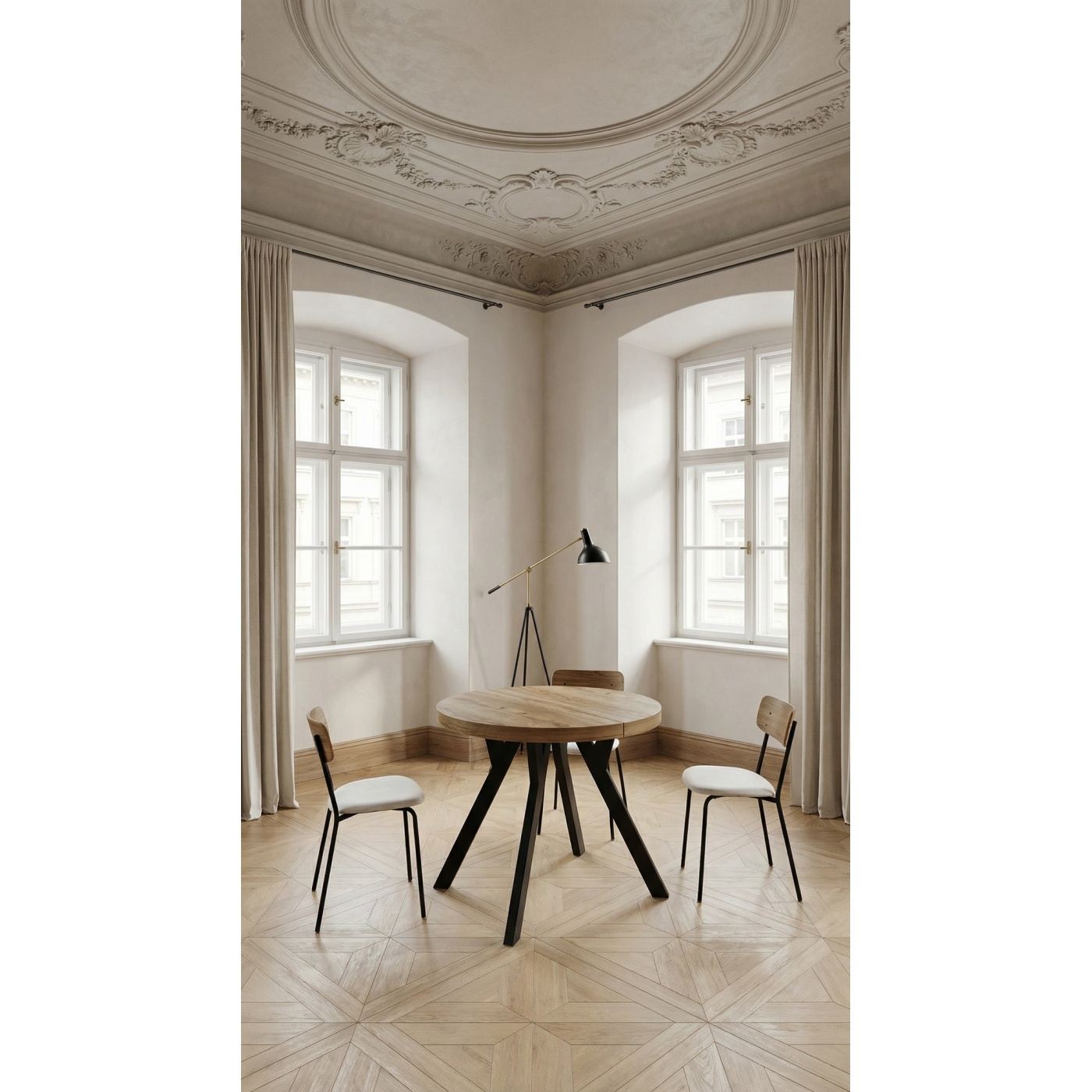 Masă Extensibilă Rotundă Hickory 90/190 cm - 3