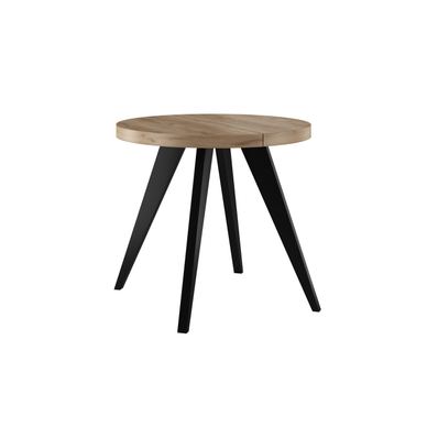 Masă de sufragerie elegantă rotundă extensibilă Kraft Gold 90/190 cm, picioare V Negru
