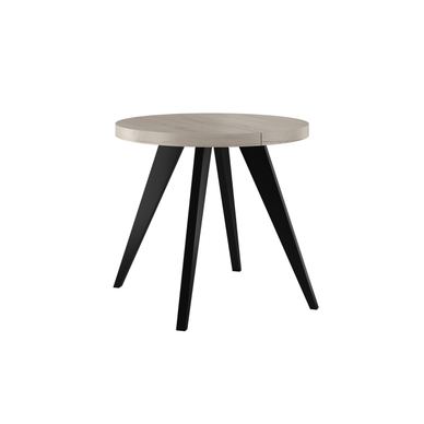 Halifax Bíly Kulatý Rozkládací Stůl 100/200 cm s Černou V-nohou