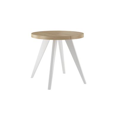 Kerek, kihúzható Hickory asztal 80/130cm, fehér lábbal V