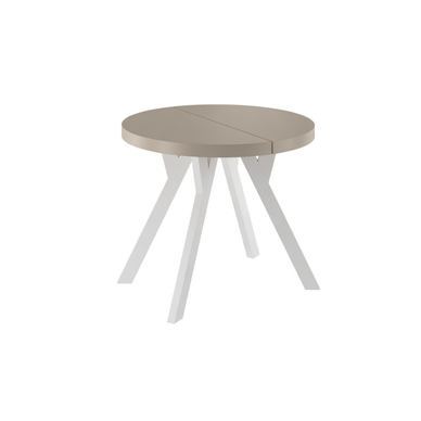 Στρογγυλό επεκτεινόμενο τραπέζι Cashmere 100/200 εκ., Λευκό πόδι Υ