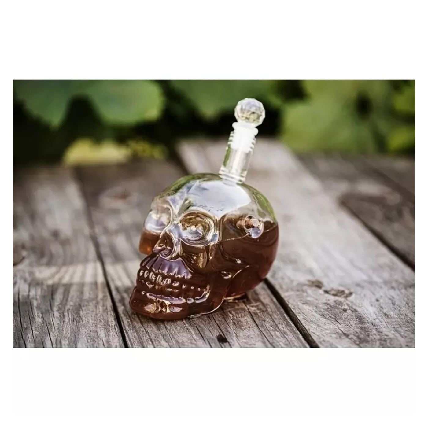 Decantor din sticla in forma de craniu, 700 ml, Gonga® Transparent - 5