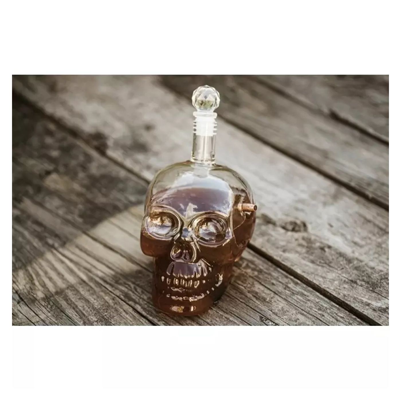 Decantor din sticla in forma de craniu, 700 ml, Gonga® Transparent - 6