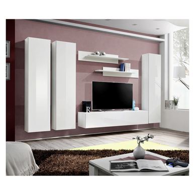 Set za dnevni boravak Vstyle Amber 448601, bijela, MDF, PVC folija 170x310x40