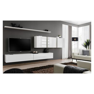 Set za dnevni boravak Vstyle Amber 448670, bijela, MDF, PVC folija 150x340x40