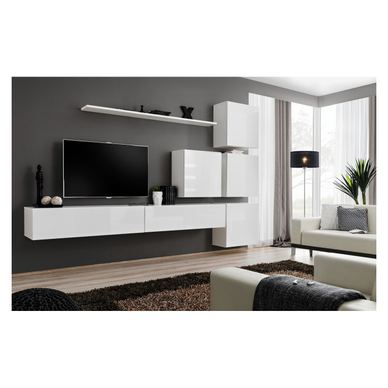 Set za dnevni boravak Vstyle Amber 448672, bijela, MDF, PVC folija 200x310x40