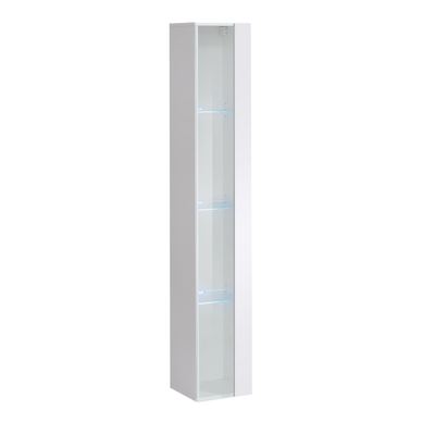 Vstyle Amber Vitrin 448689, Fehér, MDF, PVC Fólia, Üveg 180x30x30