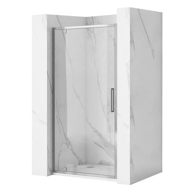 Vstyle Rich Shower Door 818127, Silver, Brass, Aluminum, Glass