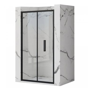 Zložljiva tuš vrata Vstyle Rich 818522, črna, medenina, aluminij, steklo