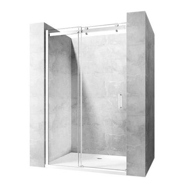 Vstyle Rich 818675 Shower Door, Silver, Aluminum, Brass, Glass