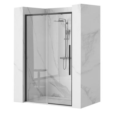 Vstyle Rich Tuš Vrata 818965, Črna, Aluminij, Jeklo, Steklo