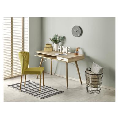 Delovna miza Vstyle Opal 176112, barva lesa, bela, laminiran MDF, jeklo s prašno obrobo, dimenzije 75x120x60.