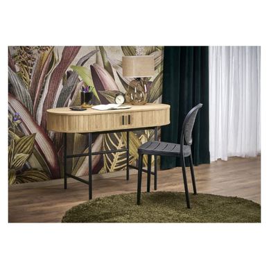 Pisalna miza Vstyle Opal 176124, lesna barva, črna, laminirana MDF, prašno lakirano jeklo 75x120x55