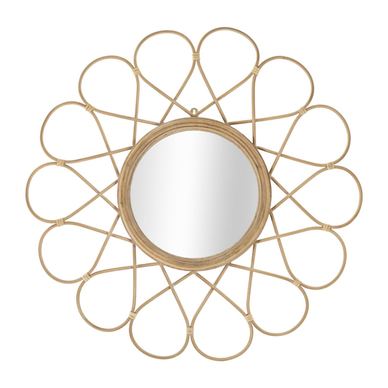 Zidno ogledalo Vstyle Glamour 357205, smeđa, ogledalo, ratan, željezo 65.5x3