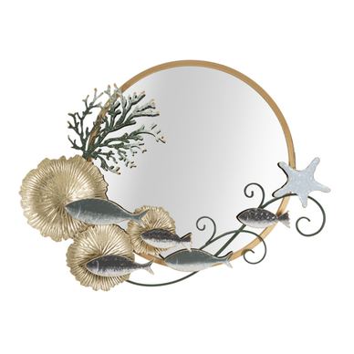Zidno ogledalo Vstyle Glamour 357887, raznobojna, željezo, ogledalo, MDF 88.9x7.6x65.4