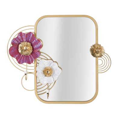 Zidno ogledalo Vstyle Glamour 357888, raznobojna, željezo, ogledalo, MDF 75x9.5x64.1