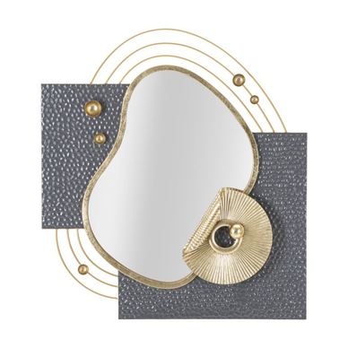 Zidno ogledalo Vstyle Glamour 357890, raznobojna, željezo, ogledalo, MDF 80x7x72.4