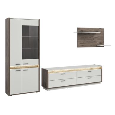 Set za dnevni boravak Vstyle Excellent 388134, tamna boja drva, iverica 198x299x43