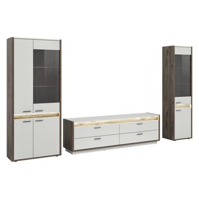 Set za dnevni boravak Vstyle Excellent 388136, tamna boja drva, iverica 198x350x43