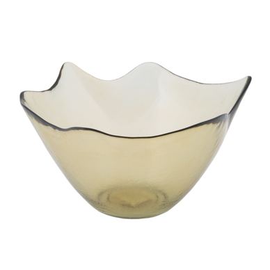 Set of 2 Vstyle Glamour Decorative Bowls 356729, Brown, Glass 18x30x30