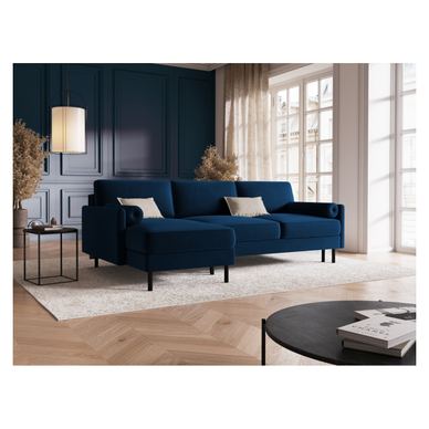 Kutna garnitura s funkcijom kreveta Micadoni Home 536091, Scott, kraljevsko plava, 87x142x212 cm