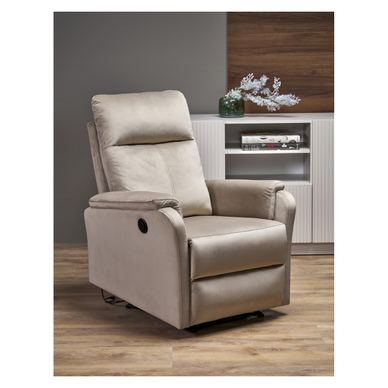 Vstyle Opal 175292 Електрически фотьойл с релакс механизъм, Бежов, Плат Bluvel Velvet