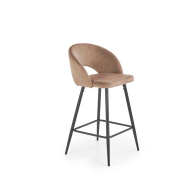 Vstyle Opal Bar Stool 175358, Beige, Coated Steel, Velvet Fabric