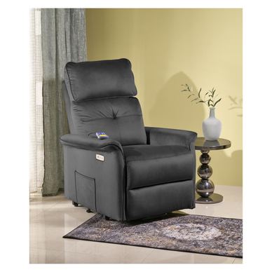 Vstyle Opal 175298 Reclining Massage Chair, Black, Bluvel Velvet Fabric
