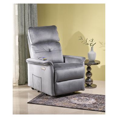 Vstyle Opal 175298 Πολυθρόνα Ανάκλισης με Μασάζ, Γκρι, Ύφασμα Bluvel