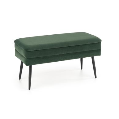 Klupa s prostorom za spremanje Vstyle Opal 177637, tamno zelena, crna, metal, baršunasta tkanina 42x78x78
